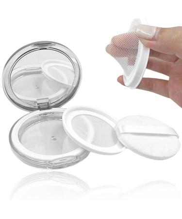 Empty reusable powder quaste made of plastic emptiness refillable loose powder box portable make-up setting powder-rouge case with powder t or