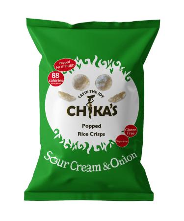 Chika s Sour Cream and Onion Rice Crisps Healthy Vegan Snack (80g x 8)