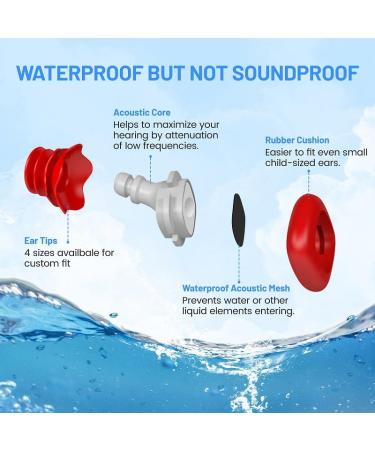 Swim Ear Plugs - Waterproof Silicone for Adults & Kids - 4 Sizes for Small Ear Canals - Buy Online on SooperMarket.com