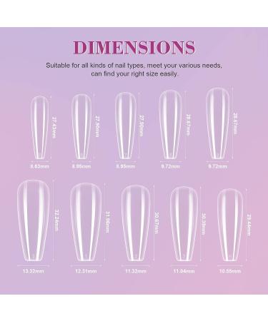 Saviland Clear Coffin Nail Tips- 500Pcs Full Cover Acrylic Press on Nails for Acrylic & Dip Powder Nails - 10 Sizes A-500PCS - Buy Online on SooperMarket.com