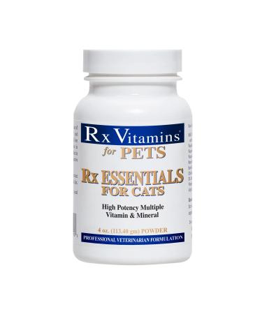 Rx Vitamins Essentials for Cats - Vitamin & Mineral Multivitamin Supplement - Add to Wet or Dry Cat Food - Powder 4 oz