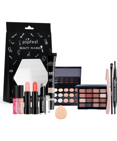 RoseFlower 12 Pcs Professional Makeup Set with Gift Bag - Full Cosmetics Starter Kit for Women | Concealer, Eyeshadow, Lipstick, Blush Palette - Ideal Birthday & Xmas Gift - Buy Online on SooperMarket.com
