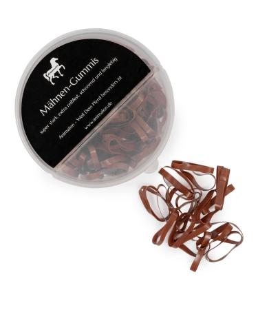 Animalon mane gum made of silicone |Single gums for horses hairstyles |Gentle mooring with tear -resistant mane gum |Ideal Tunier accessories for horses (300 pieces brown) 300 pieces (1 pack) brown