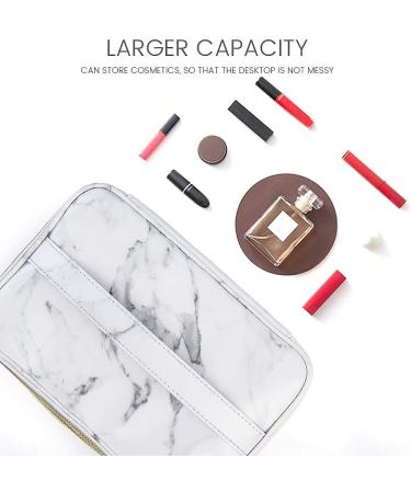 MAGEFY 3Pcs Travel Makeup Bags - Waterproof Organizer with Gold Zipper, Marble Toiletry Bags for Women - Buy Online on SooperMarket.com