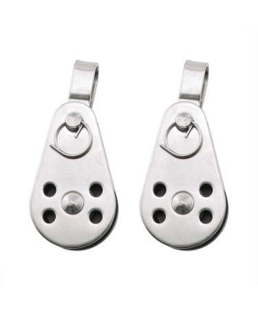 ZRM&E 2pcs Stainless Steel Nylon Pulley Marine Pulley 59x26mm Pulley Blocks Rope Runner Kayak Boat Accessories