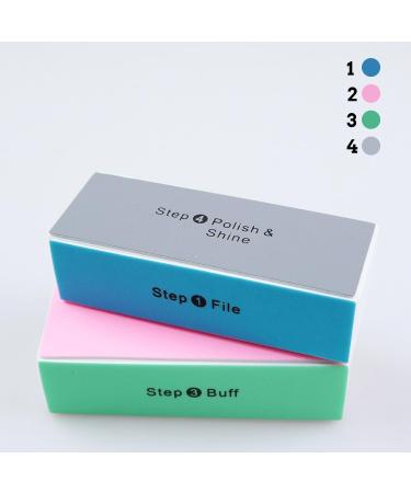 2Pcs 4-Sided Nail Buffer Professional Nail Buffer Block Manicure Sanding File for Natural Nails Acrylic Nail Polishing Nails - Buy Online on SooperMarket.com