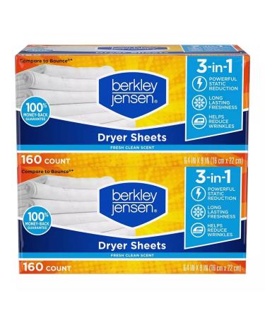 Berkley & Jensen Soft and Fresh Dryer Sheets 320 ct. (2608536)