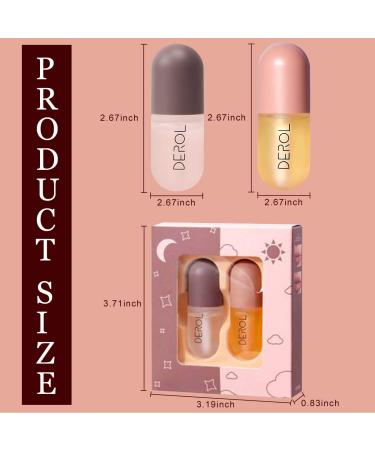 Natural Lip Plumper Set: Day & Night Lip Enhancer Balm with Plant Extracts - Lip Serum for Fuller, Hydrated Lips (2 Pcs, 5.5MLX2) - Buy Online on SooperMarket.com