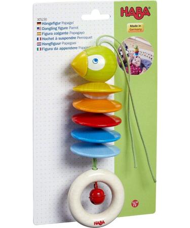 HABA 305230 Han Parrot Figure | Baby Toys for Seats Cots & Strollers | Wooden Toys with Bells for 6+ Months - Buy Online on SooperMarket.com