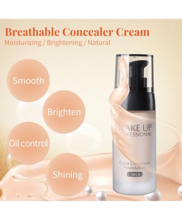 Smooth Makeup Base Liquid Foundation - Concealer Sun Block Cream - Full Coverage Matte Wear (3 Colors) - Buy Online on SooperMarket.com