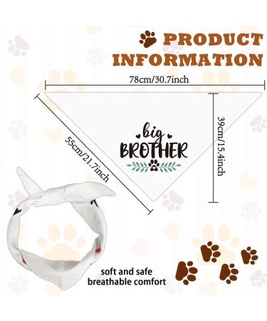 Arricraft Big Brother Pet Bandana - White Cotton Triangle Scarf for Dogs and Cats 55x55x78cm - Buy Online on SooperMarket.com