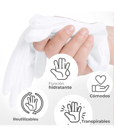 EXBRIECO Pack 1 or Pack 12 Cotton Gloves Moisturizing Gloves Soft Elastic Hand Care Jewelry Waiter Costume M Pack of 12 White - Buy Online on SooperMarket.com
