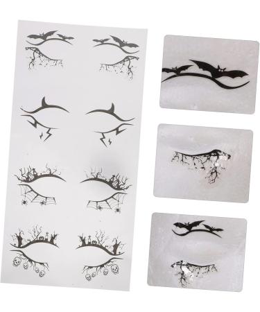 FOYTOKI 8 Pairs Halloween Eyeliner Stickers Hollow-out Eyeshadow Stickers Eye Line Strip Black Pvc - Buy Online on SooperMarket.com