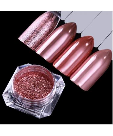 Rose Gold Nail Art Mirror Effect Powder Glitter Manicure Pigment Dust Decoration DIY Manicure 1g/Bottle - Buy Online on SooperMarket.com