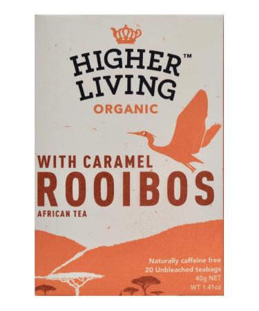 Higher Living Organic Rooibos Caramel Tea 20 Bags (Pack of 4)