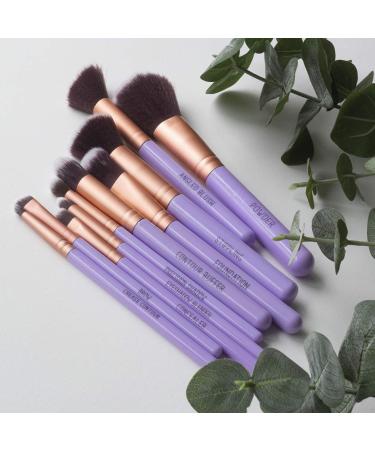 Nicole Miller 10 Piece Makeup Brush Set | Premium Foundation & Eye Brushes | Perfect Gift (Purple - Buy Online on SooperMarket.com