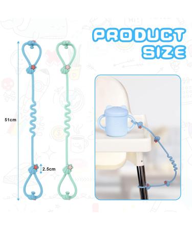 Vicloon Silicone Toy Clip 2Pcs Toy Safety Straps Food Grade Silicone Pacifier Clips Sippy Cup Strap Adjustable Stroller Pacifier Strap Hanging Toys Baby Toy Anti Drop Chain Blue/Green - Buy Online on SooperMarket.com