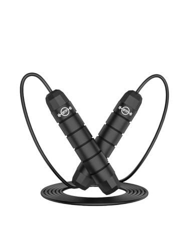 BMP Fitness Skipping Rope for Adults Steel Rope Adjustable in Length Speed Rope for Fitness Endurance and Boxing Black