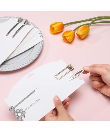 Geyee 50pc Hair Clip Display Cards - White Cardboard Organizer for Hair Bows & Barrettes - Buy Online on SooperMarket.com
