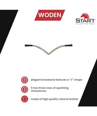 Premium Glitter Horse Stirring Strap & Leather Headband | Curved Bridle Straps for Warmbloods Thoroughbreds & Ponies - Full Black/LCT - Buy Online on SooperMarket.com