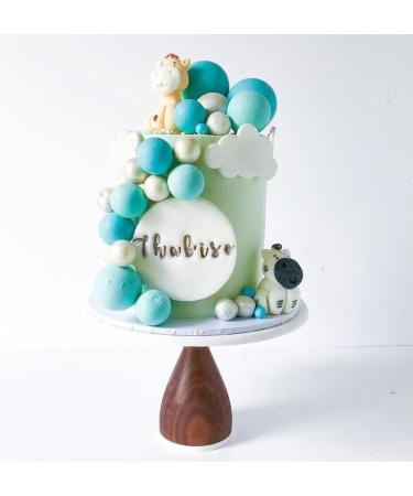 Personalised Animals Cake Toppers Set - Edible Jungle Lion Elephant Kids Cupcake Decorations with an Edible Glue - Set of 2 Birthday Party Supplies - Buy Online on SooperMarket.com
