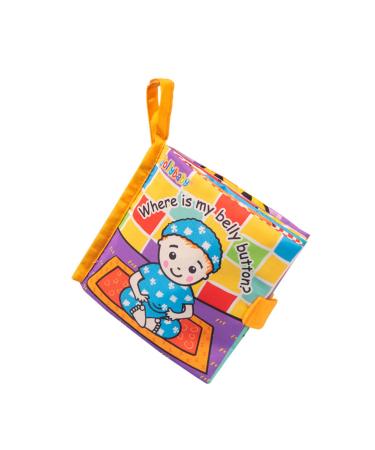 Jollybaby Baby Peek-a-Boo Cloth Books  Touch & Feel Crinkle Soft Book for Babies  Infants & Toddler Early Development Interactive Stroller Toys(Where is My Belly Button)