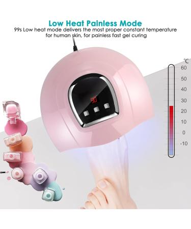 Yurayisen Nail Dryer Curing Lamp LED UV Nail Lamps for Gel Nail Polish with USB Plug 3 Timer Auto Sensor Smart Sensor Manicure and Pedicure Nail Art Tools for Home and Salon Pink - Buy Online on SooperMarket.com