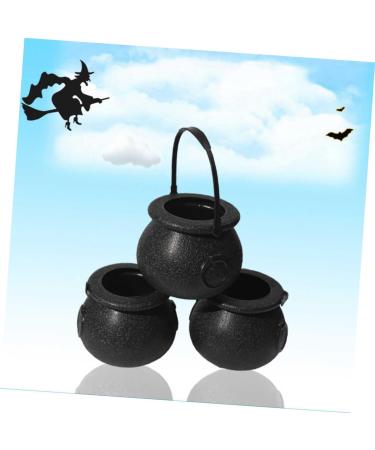 OFFSCH 9 Pcs Large Cooking Pot Halloween Candy Holder Mini Halloween Pumpkin Bucket Black Halloween Candy Bowl Halloween Candy Stands Cauldron Halloween Pendants Decorations Props Skull - Buy Online on SooperMarket.com