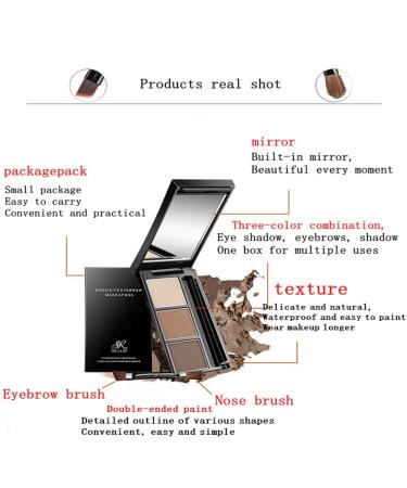 3-Color Eyebrow Palette: Professional Eye Makeup & Filler - Buy Online on SooperMarket.com