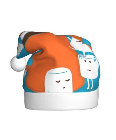 Chrysm Festive Christmas Hat Long-Lasting Color Perfect Accessory For Holiday Parties Adult Sizefunny Giraffe Art Cute Marshmallow Hot Chocolate One Size