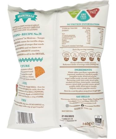 Manomasa Chipotle & Lime Tortilla Crisps 140 g - Buy Online on SooperMarket.com