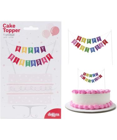 Dekora - Happy Birthday Bunting Cake Topper - Birthday Cake Topper With Colorful Bunting Happy Birthday Flags - Buy Online on SooperMarket.com