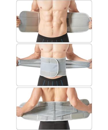 XL Gray Elastic Back Bandage - Adjustable & Breathable Lumbar Support for Lower Back Pain Relief | Ideal for Sports & Daily Use - International Shipping Available - Buy Online on SooperMarket.com