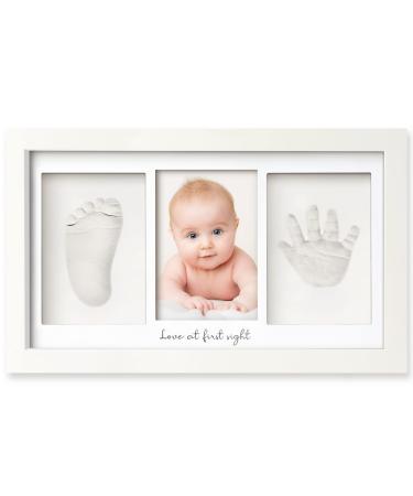 Baby Hand and Footprint Kit - Personalized Baby Gifts, Baby Footprint Kit, Newborn Keepsake Baby Handprint Kit, Baby Nursery Decor, New Baby Gift Sets, Baby Shower Gifts for Girls, Boys (Alpine White)