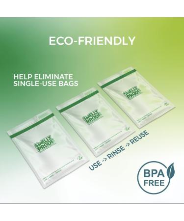 Smelly Proof Reusable Food Storage Container Bags - BPA Free PEVA Freezer Bags - Dishwasher Safe - No Odor Triple Zip - 10 Pack (Medium 6.5 x 7.5) - Buy Online on SooperMarket.com