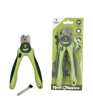 Thunderpaw's professional claw scissors for dogs with protection safety lock and nail file (medium to large green) medium to large green