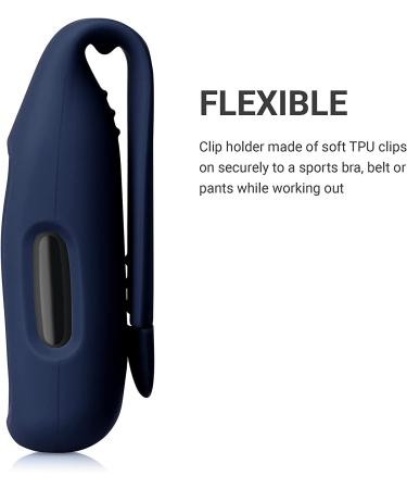kwmobile 2X Clip Holders Compatible with Fitbit Inspire 3 / Inspire 2 / Ace 3 - Clip-On Holder Replacement Set - Black/Dark Blue black / dark blue - Buy Online on SooperMarket.com