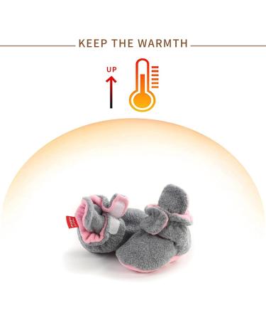 TMEOG Baby Booties Slippers | Infant First Walking Shoes | Winter Sock Crib Shoes for Boys Girls 0-18 Months | Light Grey Pink Furry | 6-12 Months - Buy Online on SooperMarket.com
