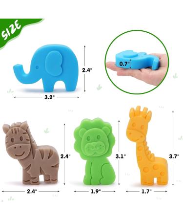 Woodland Baby Shower Soaps Favors Set - 4 Jungle Animal Shape Mini Soaps with Bags & Thank You Card | Perfect Kids Birthday Party Decor & Gifts - Buy Online on SooperMarket.com