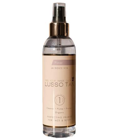 Lusso Tan - Fake Tan Perfecting Primer Spray for Face and Body 200ml Organic Vegan and Cruelty-Free Self-Tan Priming Body Mist with Aloe Vera Instant-drying. Streak-free Tan flawless finish