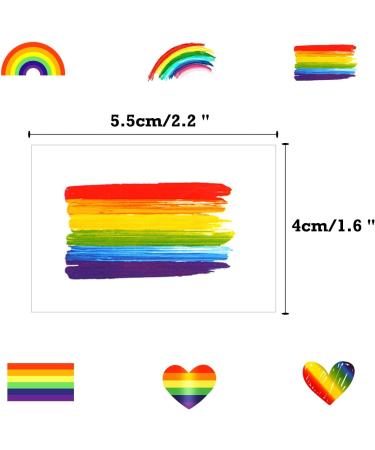 Phogary Pride Merch Gay Rainbow Stickers (60pcs 6 Designs) Pride Accessories Waterproof Body Paints Decals for Pride Day Parade Event LGBTQ+ - Buy Online on SooperMarket.com