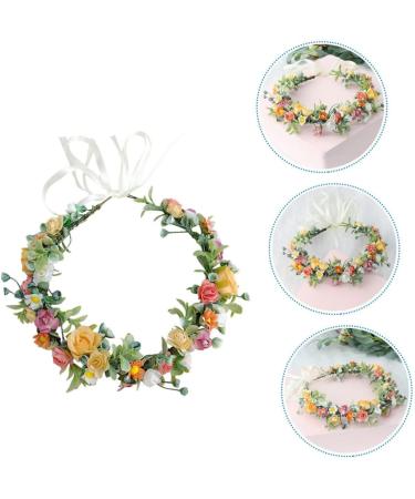 Gogogmee Artificial Flower Headband Headband Bridal Headpieces for Wedding Floral Wreath Headband Boho Hair Ties Lady Headband Flower Rose Wreath Bridal Fairy Headpiece Tiara Fabric - Buy Online on SooperMarket.com