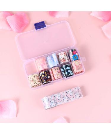 Flower Nail Foil 10 Sheet Vintage Floral Nail Transfers Decal Colorful Manicure Sticker for Wedding Party Holiday (Style F) - Buy Online on SooperMarket.com