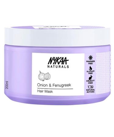 Nykaa Naturals Hair Mask - Deep Conditioner for Dry Damaged Hair- Suitable for All Hair Types - Onion and Fenugreek - 6.76 oz