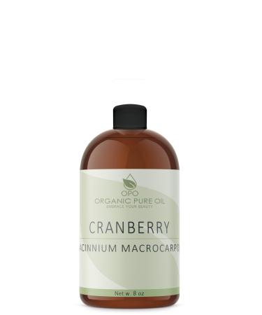 Organic Pure Oil Cranberry Seed Oil (8 fl oz) 100% Pure & Unrefined Cold Pressed Raw Non-GMO for Skin Hair Moisturizing & Hydrating