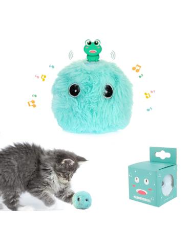 PUPPBUDD Cat Toy With Catnip Interactive Cat Ball Electric with Sound For Cat to Play Blue