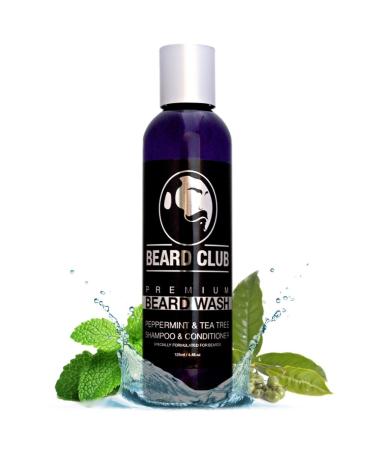 Beard Club - Bartshampoo for men - Bart Shampoo Peppermint & Tea Tree - 100% natural beard care man Bart shampoo men - 125ml