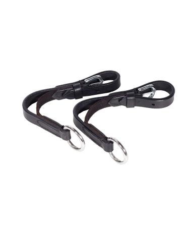 HORZE Soft Elastic Horse Rein-Aid Inserts | Rein Extensions to Improve Horseback Riding Contact Black One Size