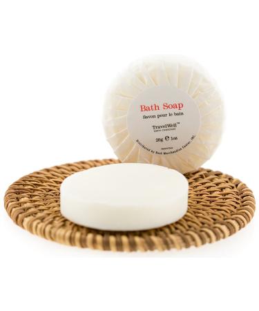 Travelwell 1oz Mini Bar Soap - 100 Pack | Hotel & Travel Size Toiletries - Individually Wrapped Bulk Soap Bars for AirBNBs, VRBO, Inns & Hotels - Buy Online on SooperMarket.com