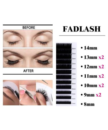 Individual Classic Eyelash Extensions 0.15mm D Curl Mix (8-14mm) - Professional Natural Look - Buy Online on SooperMarket.com